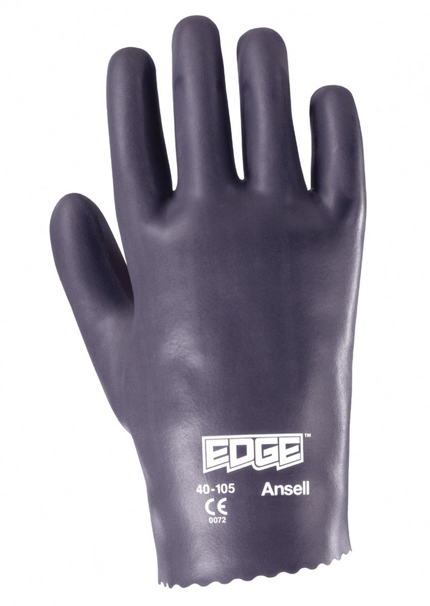 Ansell Size 8.5 Edge® Medium Weight Foam Nitrile Work Gloves With Gray Interlock Cotton Liner And Slip-On Cuff
