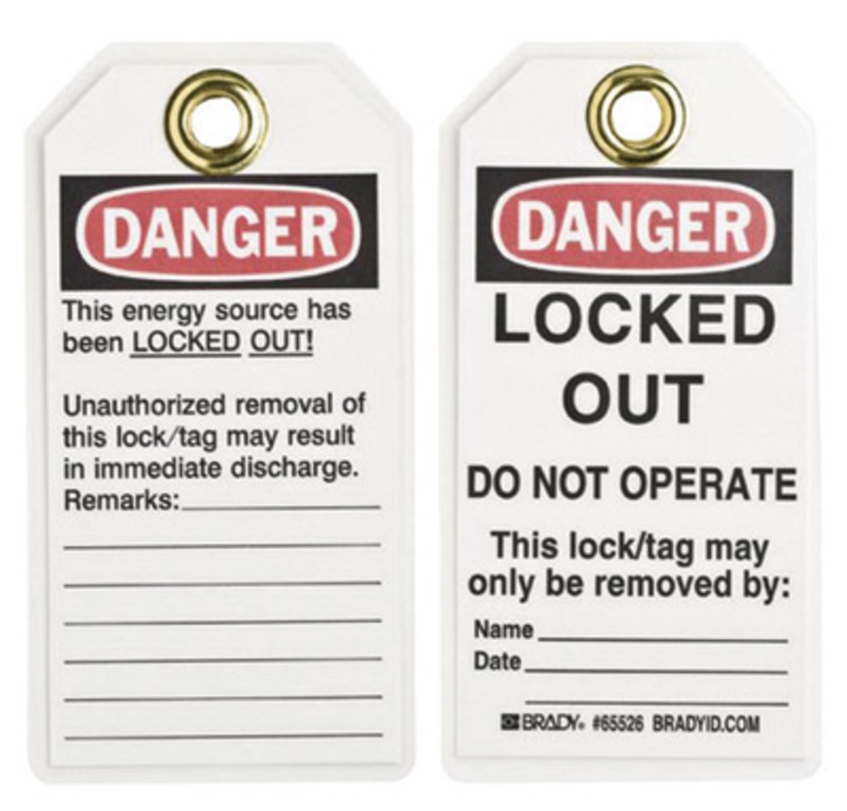 Brady 5 34 X 3 Black Heavy Duty Polyester Tag LOCKED BRD65526 for sale online at autumn supply