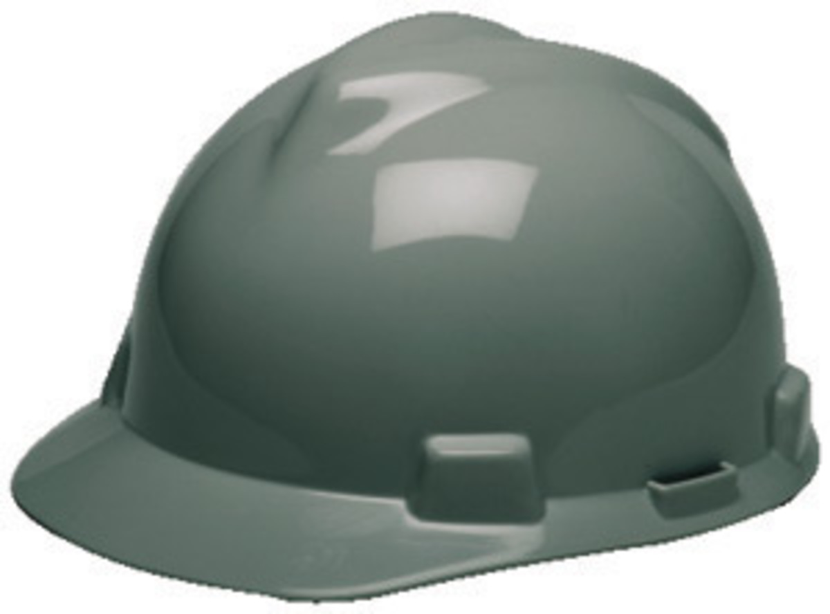 MSA Pearl Gray Polyethylene Cap Style Hard Hat With 4 MSA10052136 for sale online at autumn supply