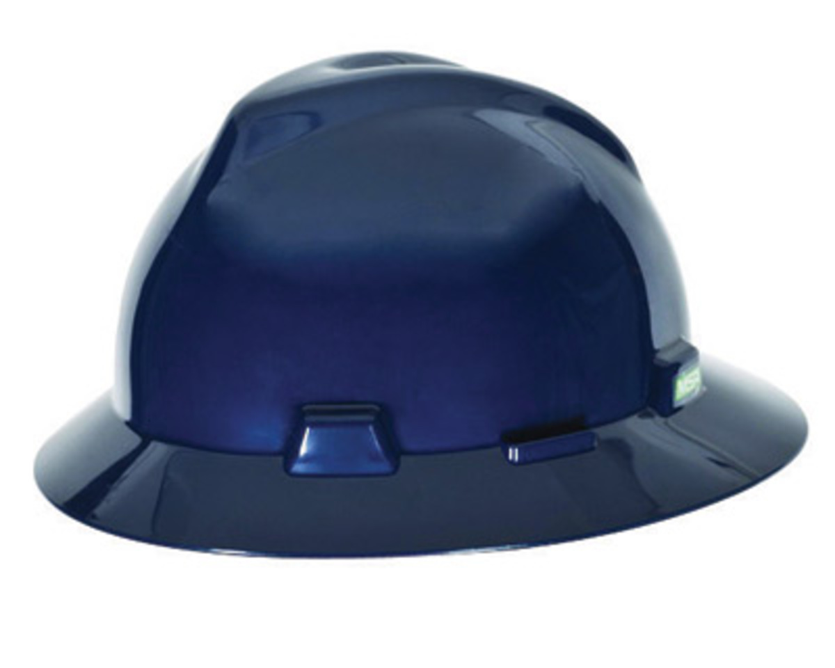 MSA Blue Polyethylene Full Brim Hard Hat With Pinlock MSA802976 for sale online at autumn supply