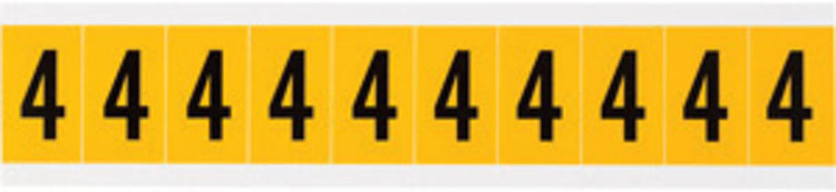 Brady 1 12 X 78 BlackYellow Vinyl Label 4 BRD1530-4 for sale online at autumn supply