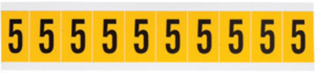 Brady 1 12 X 78 BlackYellow Vinyl Label 5 BRD1530-5 for sale online at autumn supply