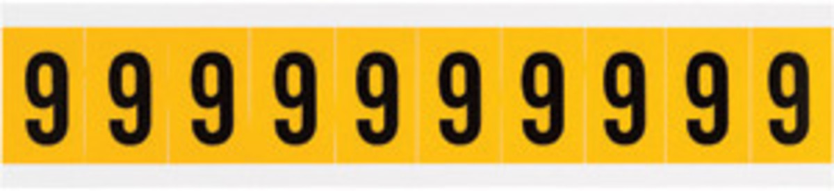 Brady 1 12 X 78 BlackYellow Vinyl Label 9 BRD1530-9 for sale online at autumn supply