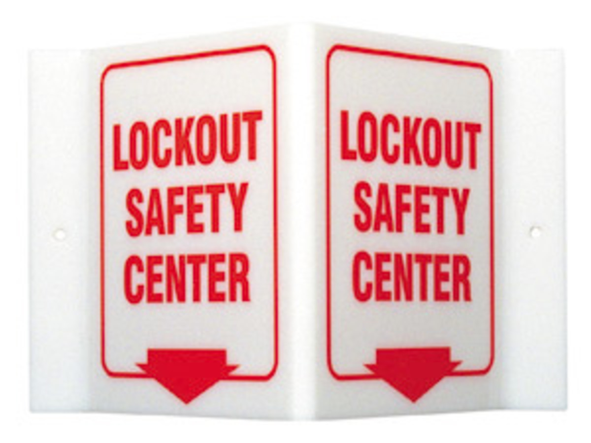 Brady 6 X 9 X 4 Red On White Acrylic Safety Sign LOCK BRD49385 for sale online at autumn supply