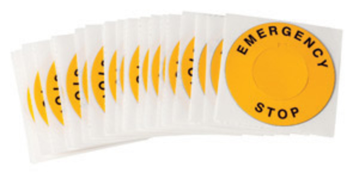 Brady 2.36 BlackYellow Polyester Label EMERGENCY STOP BRD108366 for sale online at autumn supply