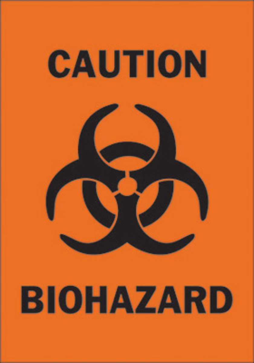 Brady 5 X 3 12 BlackOrange Polyester Label BIOHAZARD BRD89169 for sale online at autumn supply