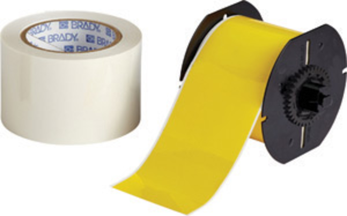 Brady 3 X 100 Yellow 8 mil Polyester B30 ToughStripe BRD139944 for sale online at autumn supply