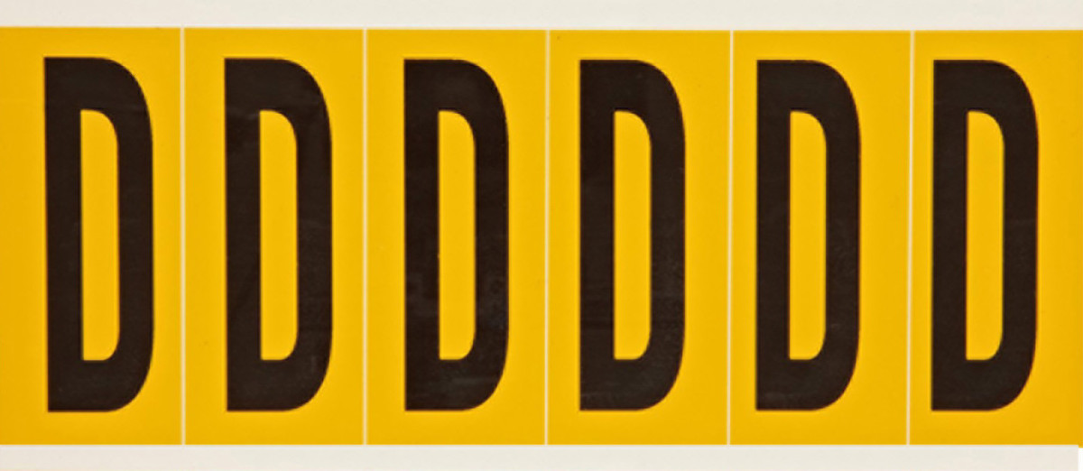 Brady 3 12 X 1 12 BlackYellow Vinyl Label D BRD1550-D for sale online at autumn supply