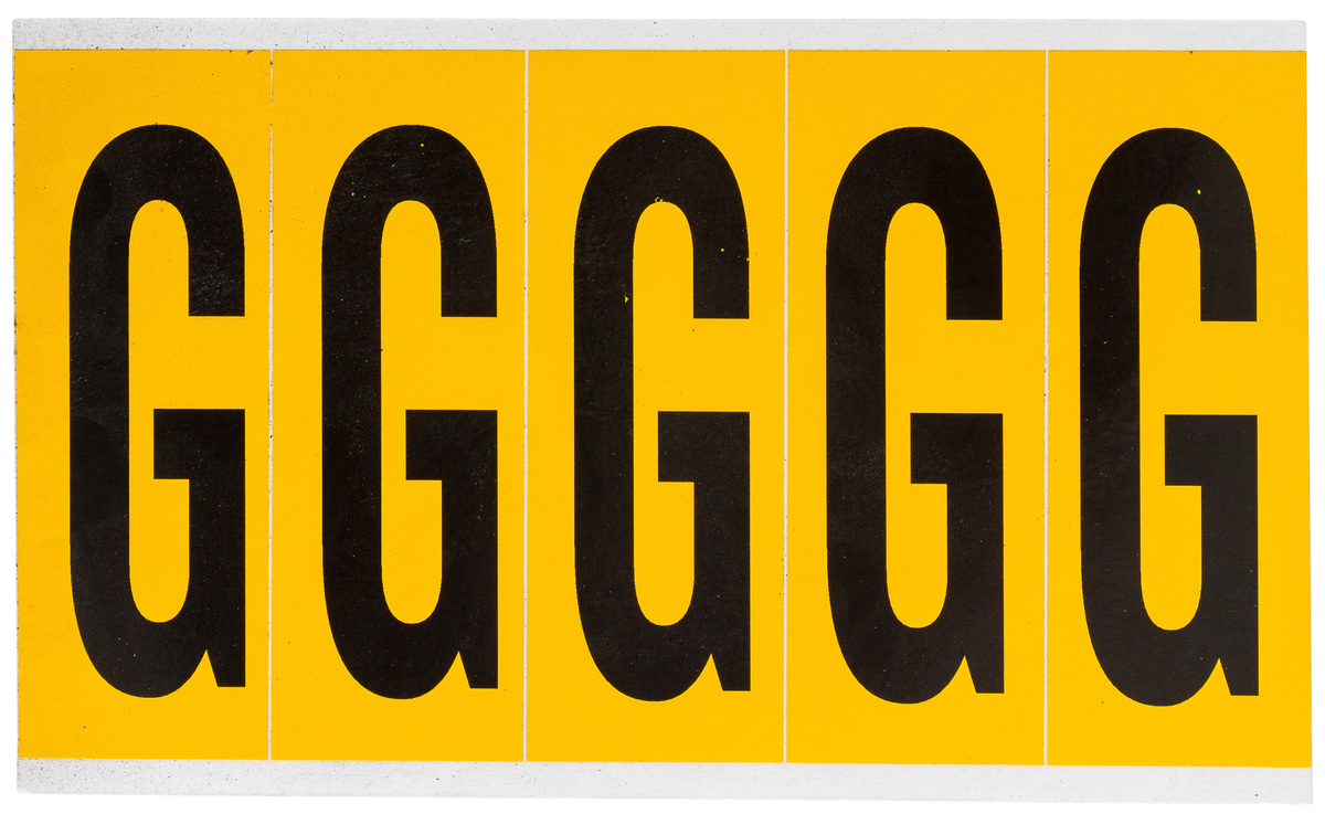 Brady 5 X 1 34 BlackYellow Vinyl Label G BRD1560-G for sale online at autumn supply