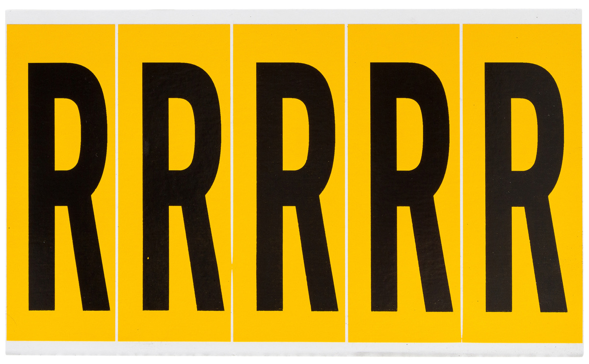 Brady 5 X 1 34 BlackYellow Vinyl Label R BRD1560-R for sale online at autumn supply