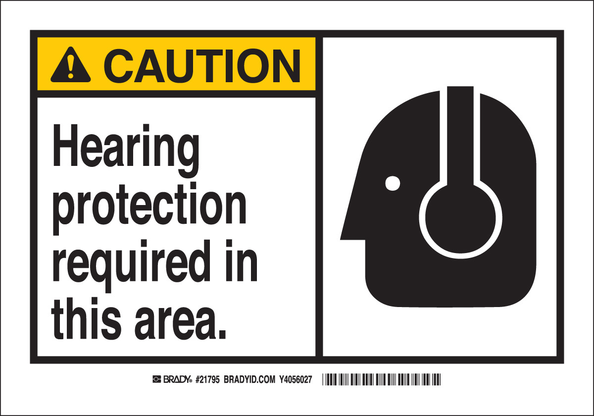 Brady 3 12 X 5 BlackYellow Polyester Label HEARING PR BRD83923 for sale online at autumn supply