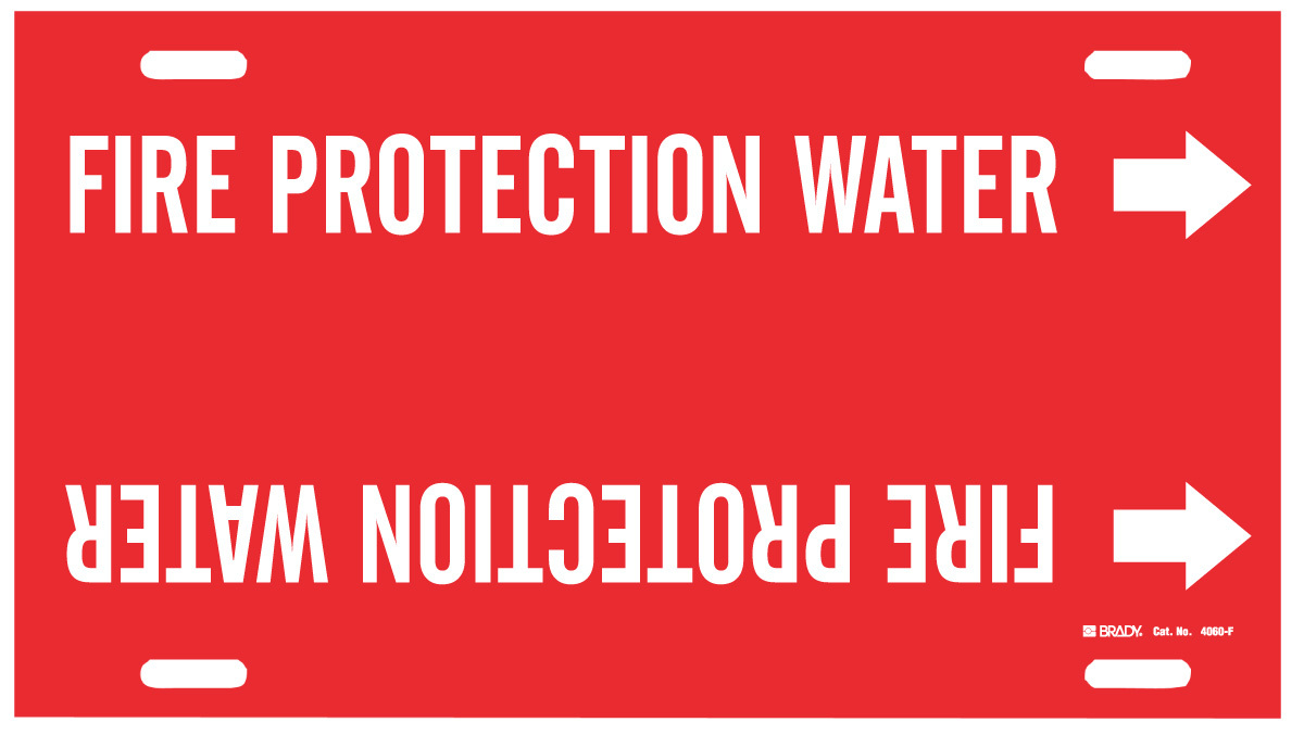 Brady 8 X 16 WhiteRed Plastic Pipe Marker FIRE PROTEC BRD4060-F for sale online at autumn supply