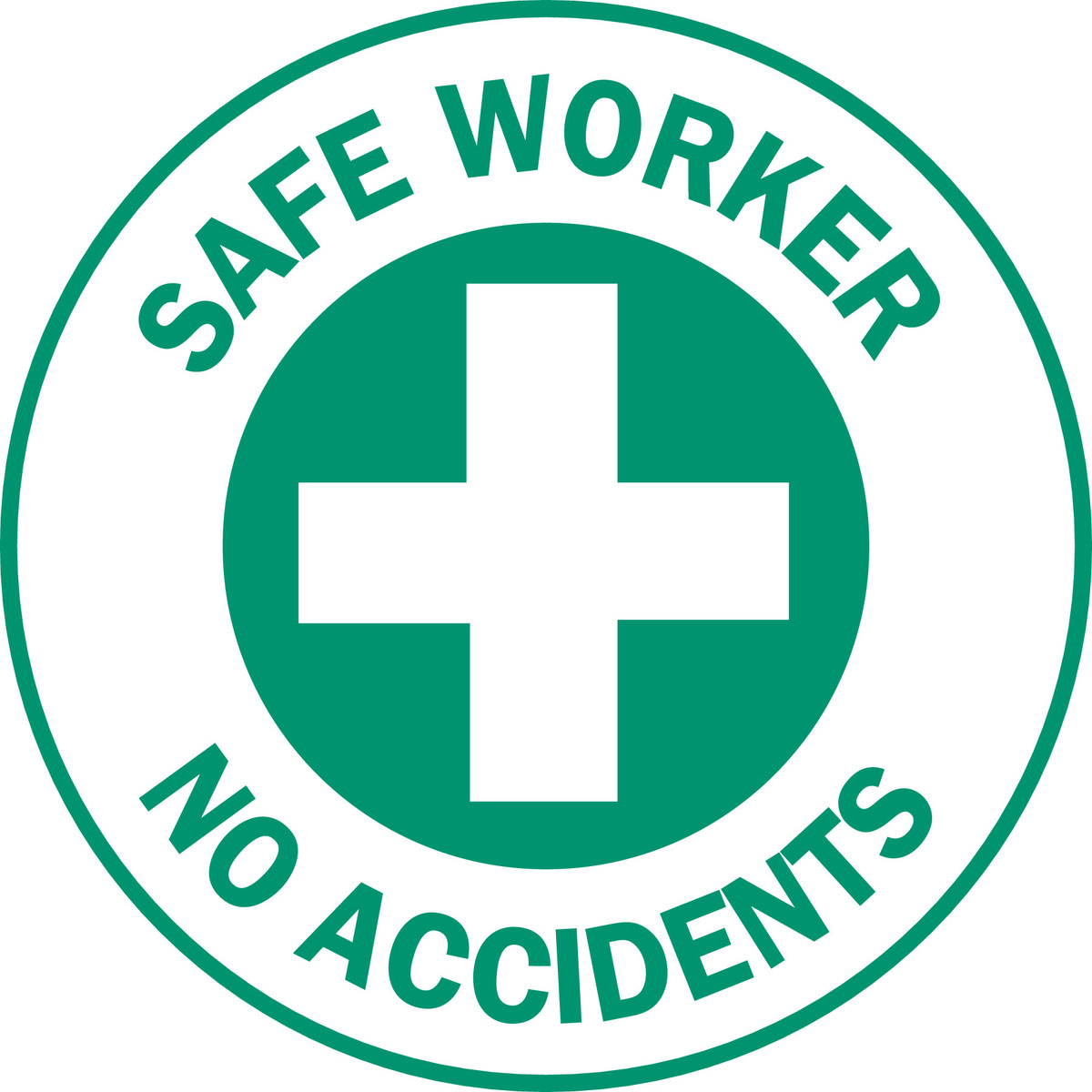 Brady 2 GreenWhite Vinyl Label SAFE WORKER NO ACCIDEN BRD49577 for sale online at autumn supply