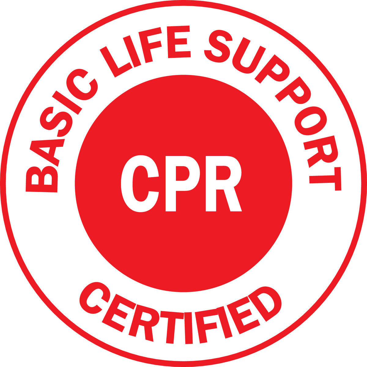 Brady 2 RedWhite Vinyl Label BASIC LIFE SUPPORT CERTI BRD49576 for sale online at autumn supply