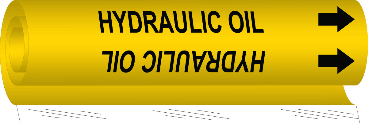 Brady 9 X 8 BlackYellow Polyester Pipe Marker HYDRAUL BRD5711-I for sale online at autumn supply