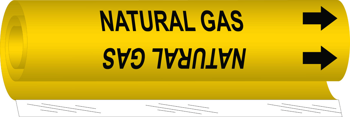 Brady 26 X 12 BlackYellow Polyester Pipe Marker NATUR BRD5726-II for sale online at autumn supply