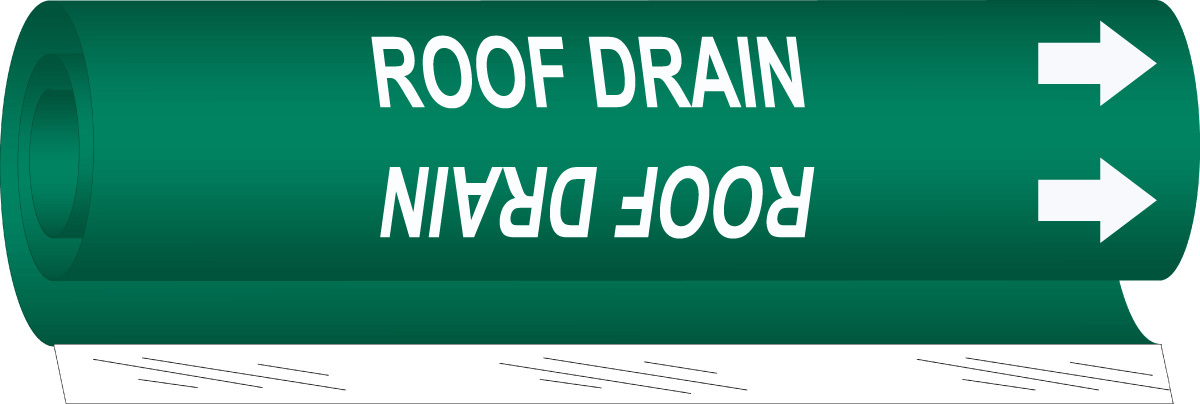 Brady 26 X 12 WhiteGreen Polyester Pipe Marker ROOF D BRD5754-II for sale online at autumn supply