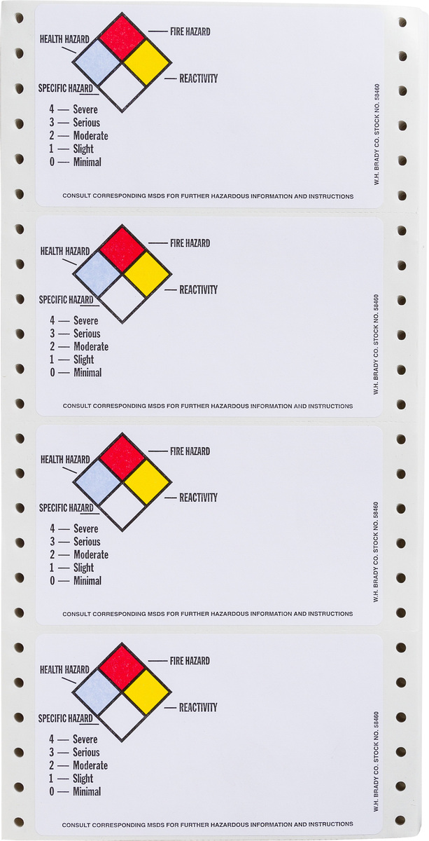 Brady 2.875 X 5 BlackBlueRedYellowWhite Paper Label H BRD58460 for sale online at autumn supply