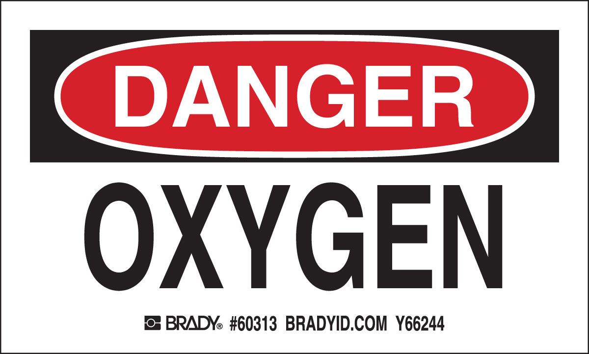 Brady 3 X 5 BlackRedWhite Paper Label OXYGEN BRD60313 for sale online at autumn supply