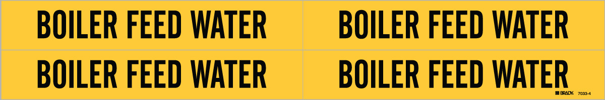 Brady 1 18 X 7 BlackYellow Vinyl Pipe Marker BOILER F BRD7033-4 for sale online at autumn supply