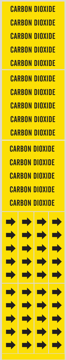 Brady Black & Yellow CO2 Pipe Marker (BRD7038-3C) for sale online at Autumn Supply