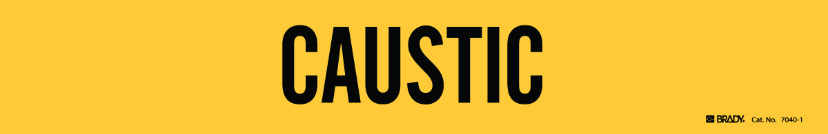 Brady 2 14 X 14 BlackYellow Vinyl Pipe Marker CAUSTIC BRD7040-1 for sale online at autumn supply