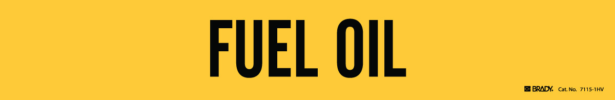 Brady 4 X 24 BlackYellow Vinyl Pipe Marker FUEL OIL BRD7115-1HV for sale online at autumn supply