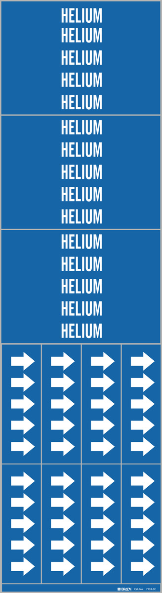 Brady 2 14 X 2 34 WhiteBlue Vinyl Pipe Marker HELIUM BRD7133-3C for sale online at autumn supply