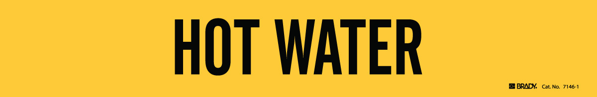 Brady 2 14 X 14 BlackYellow Vinyl Pipe Marker HOT WAT BRD7146-1 for sale online at autumn supply