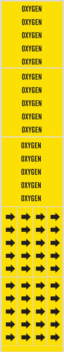 Brady 2 14 X 2 34 BlackYellow Vinyl Pipe Marker OXYGEN BRD7209-3C for sale online at autumn supply