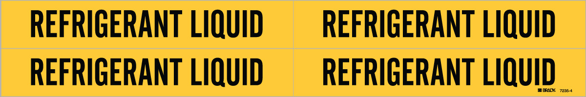 Brady 1 18 X 7 BlackYellow Vinyl Pipe Marker REFRIGER BRD92049 for sale online at autumn supply