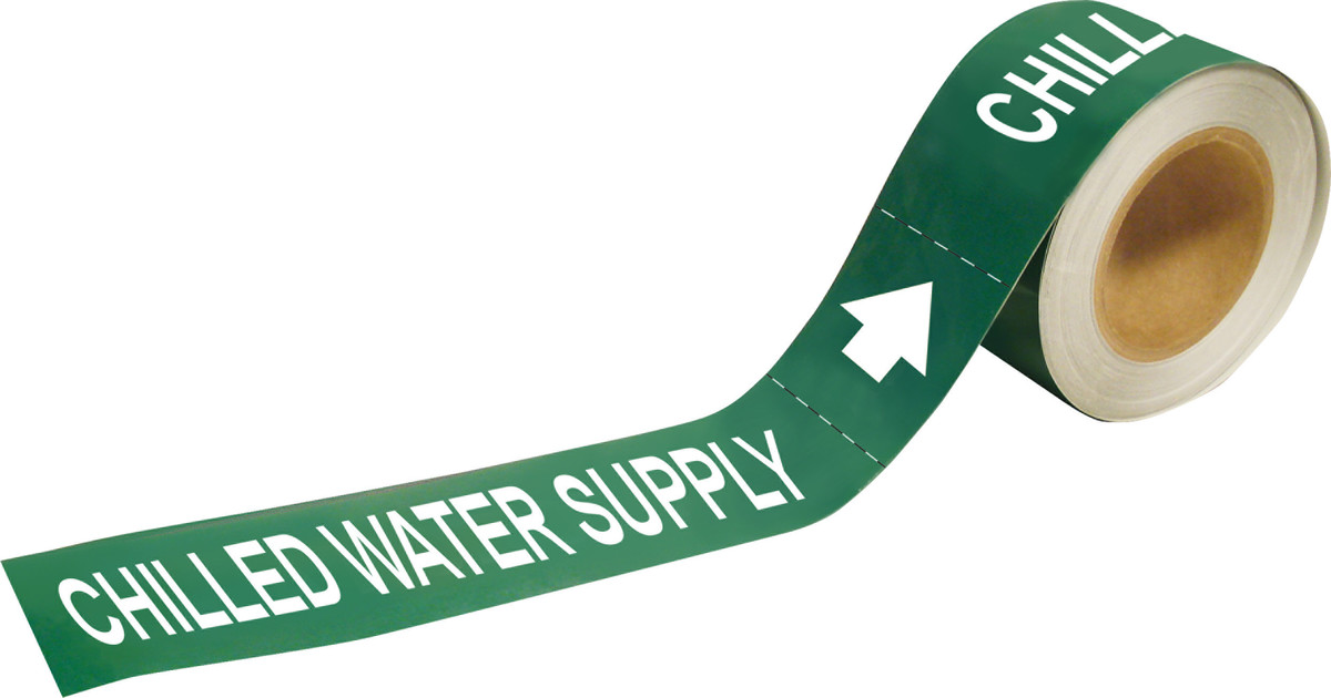 Brady 1 X 8 WhiteGreen Plastic Pipe Marker CHILLED WA BRD20409 for sale online at autumn supply