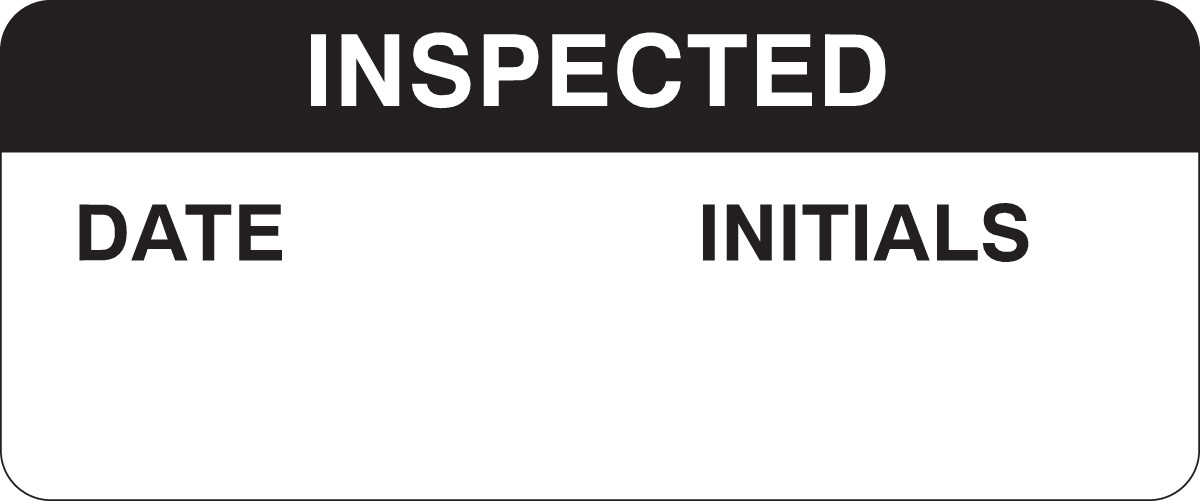 Brady 58 X 1 12 BlackWhite Polyester Label INSPECTED BRD82587 for sale online at autumn supply