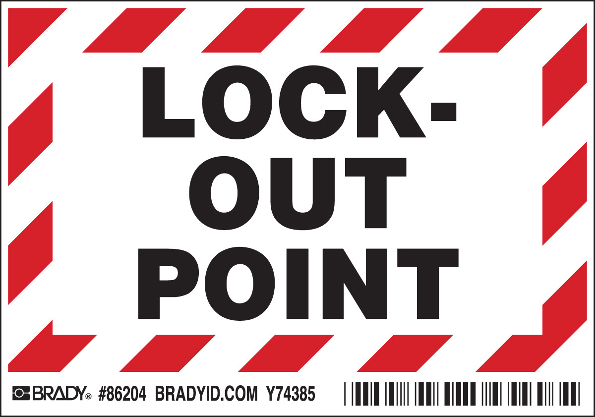 Brady 3 12 X 5 BlackRedWhite Polyester Label LOCKOUT BRD86204 for sale online at autumn supply