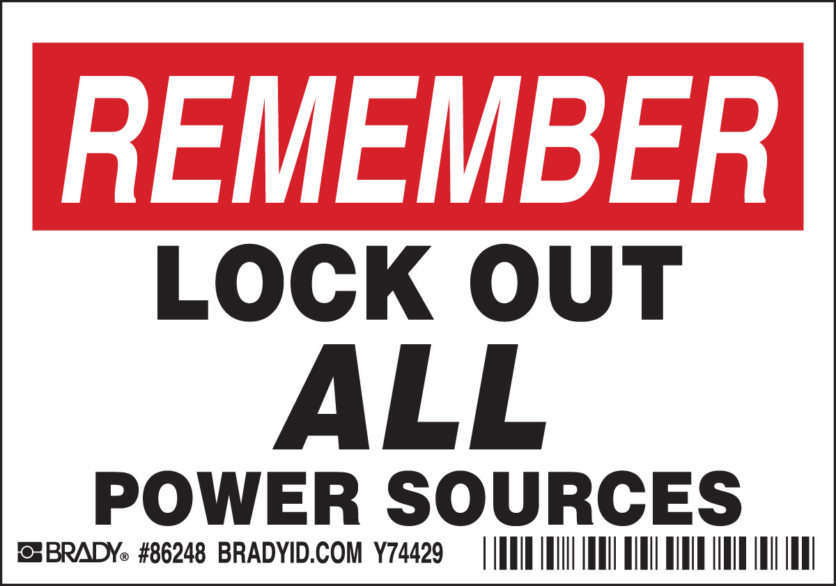 Brady 3 12 X 5 BlackRedWhite Polyester Label LOCK OUT BRD86248 for sale online at autumn supply