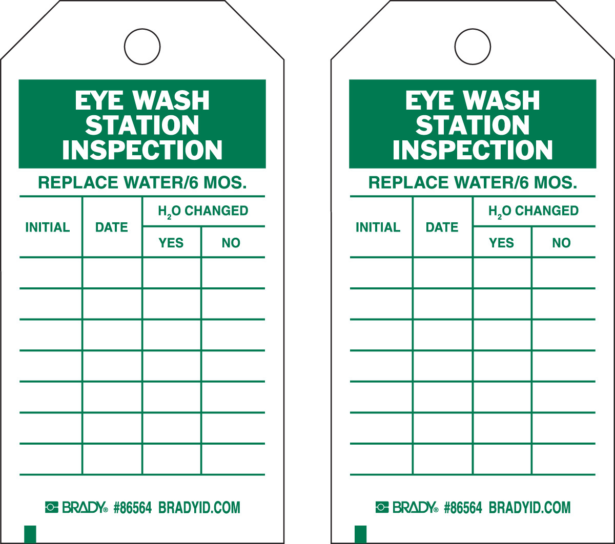 Brady 5 34 X 3 GreenWhite Polyester Tag REPLACE WATER BRD86564 for sale online at autumn supply