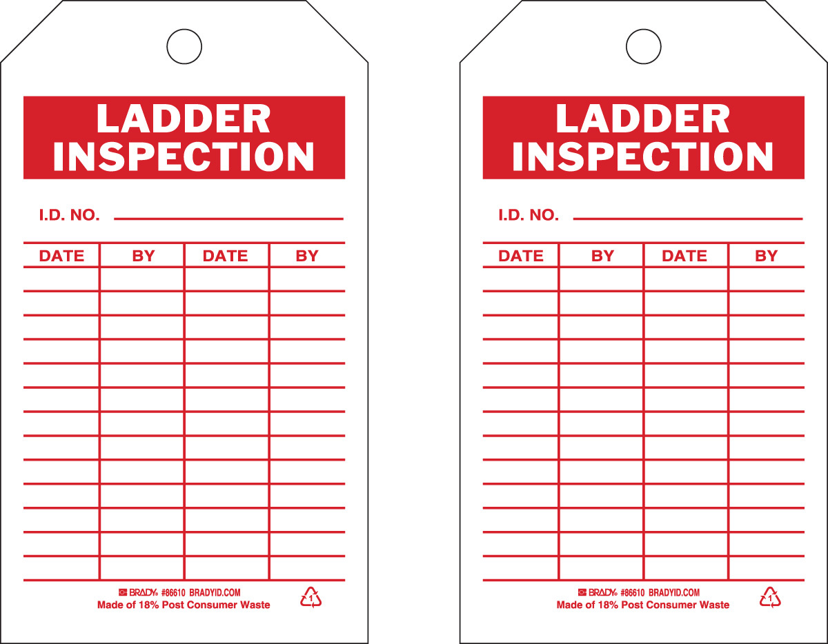 Brady 7 X 4 RedWhite Polyester Tag I.D. NO. DATE BY D BRD86610 for sale online at autumn supply