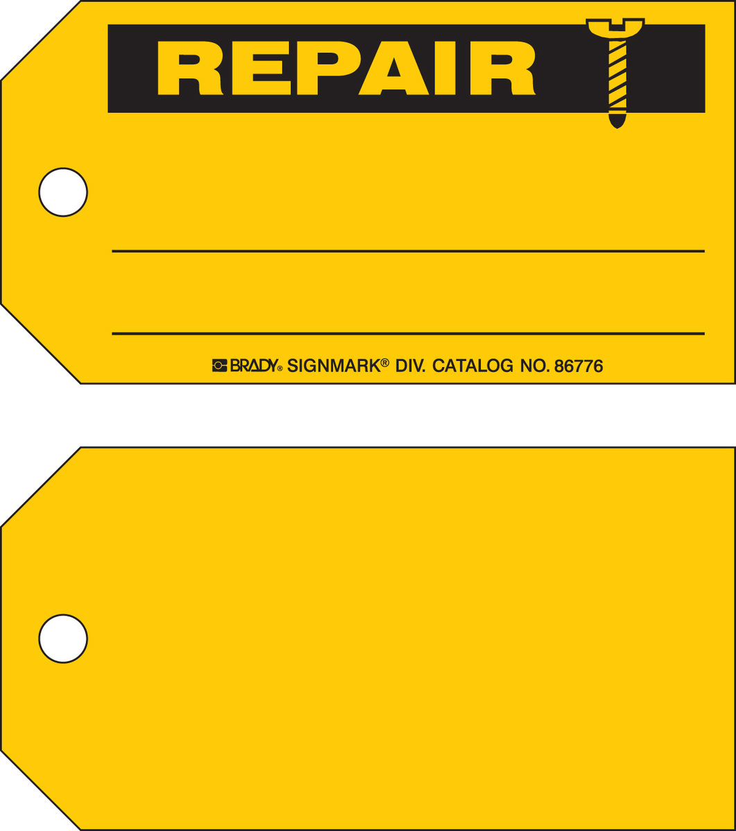 Brady 3 X 5 34 BlackYellow Cardstock Tag BRD86776 for sale online at autumn supply