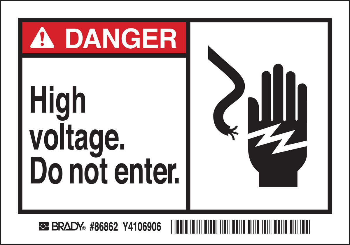 Brady 3 12 X 5 BlackRedWhite Polyester Label High vol BRD86862 for sale online at autumn supply