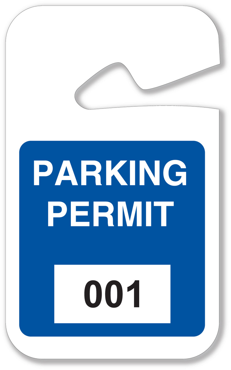 Brady 4 34 X 2 34 Blue Plastic Parking Permit PARKING BRD95201 for sale online at autumn supply