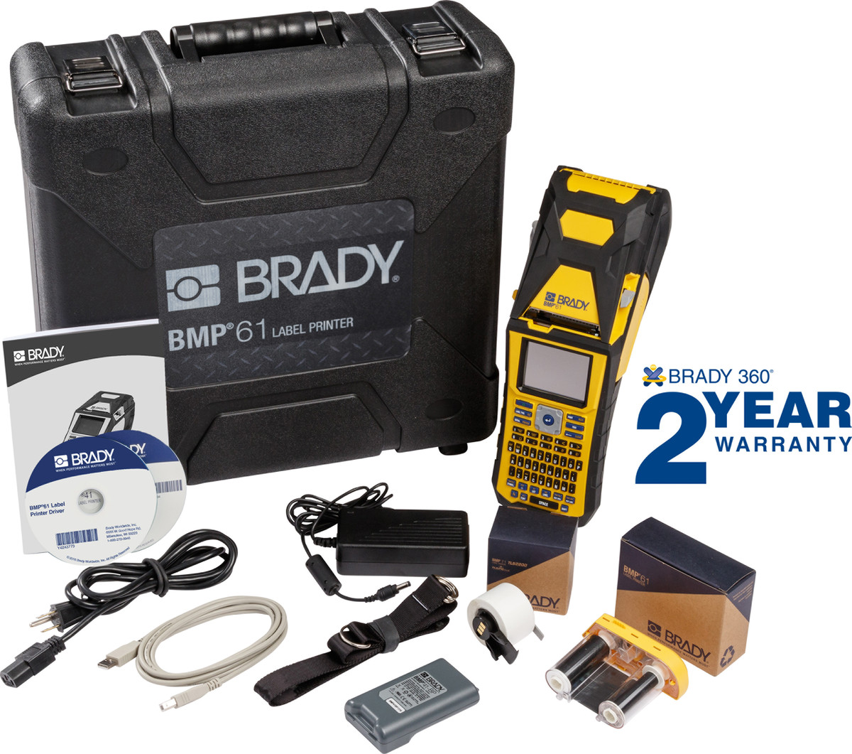 Brady 12.93 X 4.22 X 4.19 YellowBlack BMP61 Printer BRD146229 for sale online at autumn supply