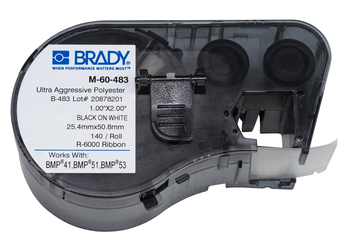 Brady 1 X 2 Black M Series ToughBond Polyester Label BRD131599 for sale online at autumn supply