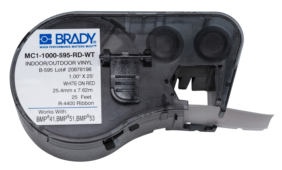 Brady 1 X 25 White M Series Vinyl Label BRD131596 for sale online at autumn supply