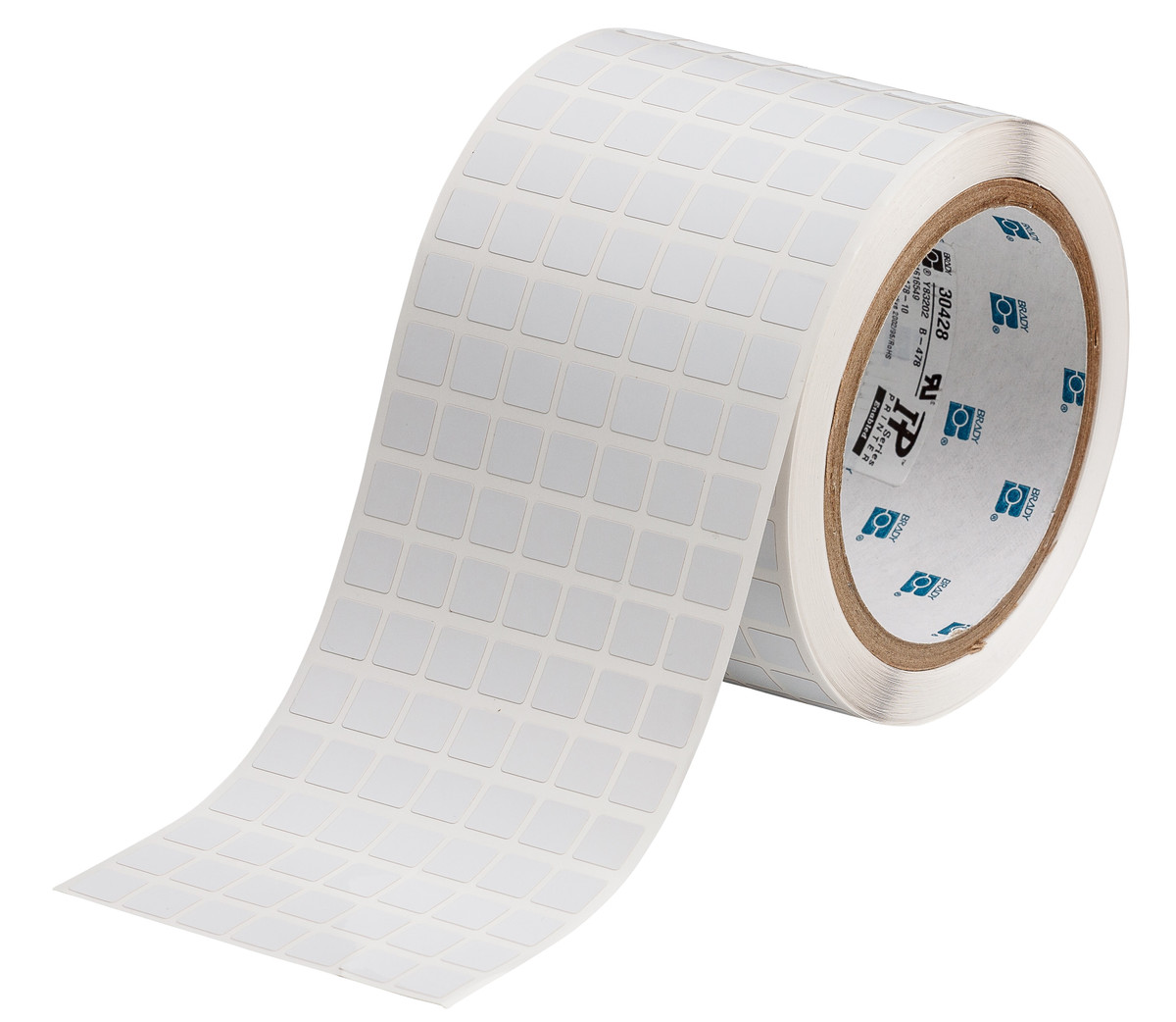 Brady 38 X 38 White UltraTemp Polyimide Label BRD132491 for sale online at autumn supply