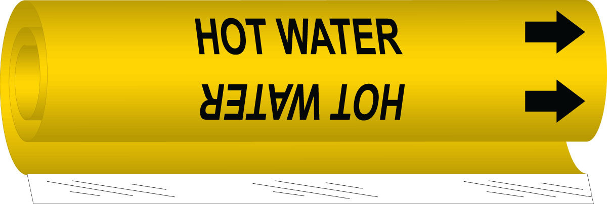 Brady 26 X 12 BlackYellow B689 Polyester Pipe Marker BRD5707-II for sale online at autumn supply