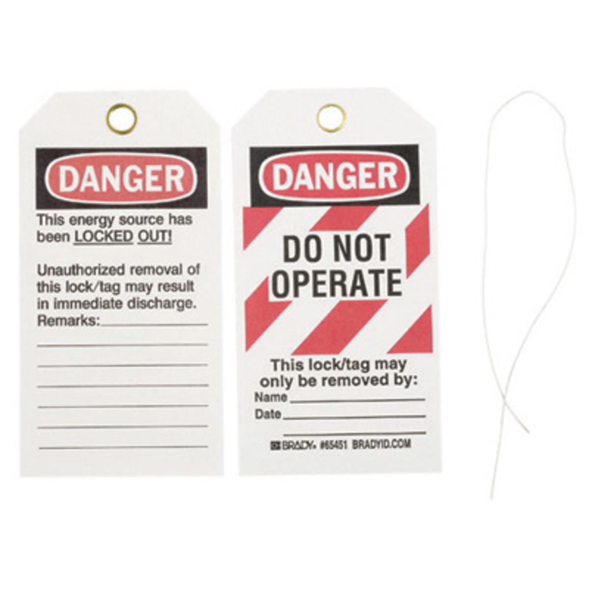 Brady 5 34 X 3 Black Cardstock Tag DANGER DO NOT OPER BRD65451 for sale online at autumn supply