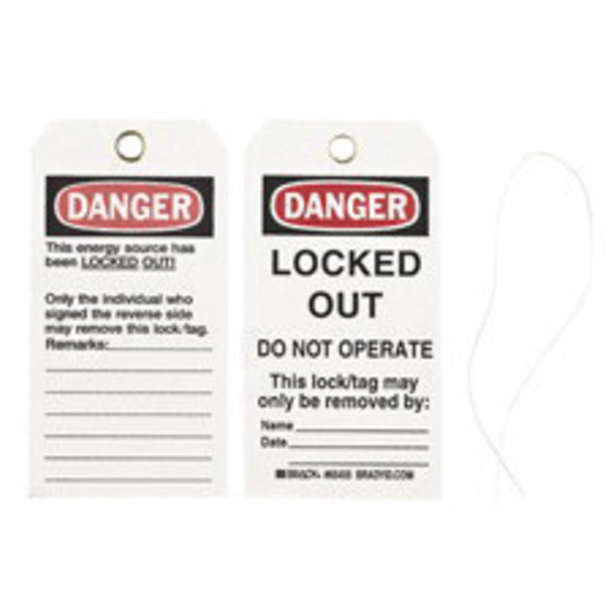 Brady 5 34 X 3 Black Cardstock Tag DANGER LOCKED OUT BRD65455 for sale online at autumn supply