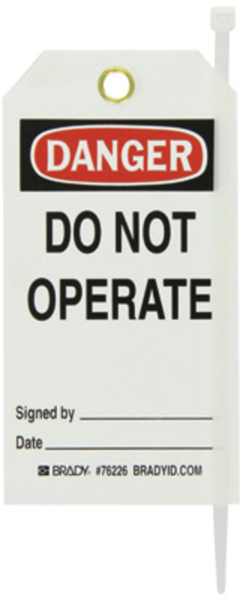 Brady 5 34 X 3 Black Polyester Tag DANGER DO NOT OPER BRD76226 for sale online at autumn supply