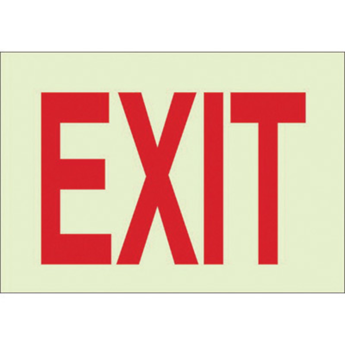 Brady Exit and Directional Safety Sign: 7" X 10" Red on Glow BRD80281 for sale online at autumn supply