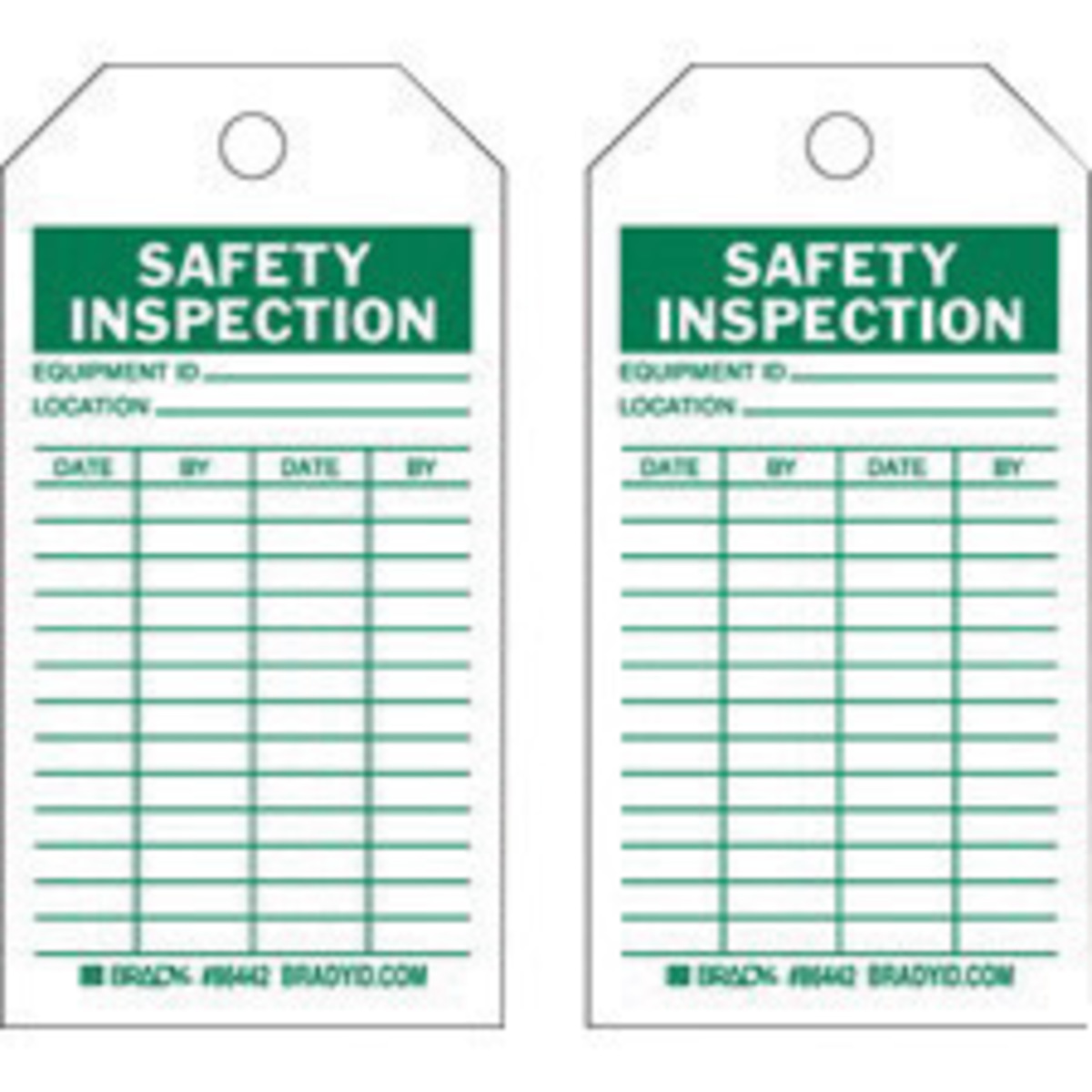 Brady 5 34 X 3 Green Polyester Tag SAFETY INSPECTION BRD86442 for sale online at autumn supply